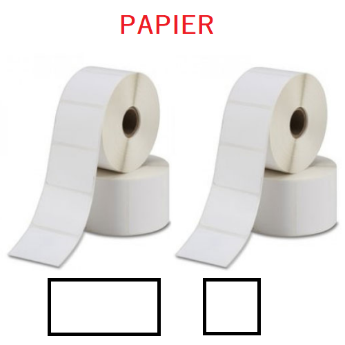 Papier Blanc Haute Brillance - Etiquettes Rectangulaires ou Carrées