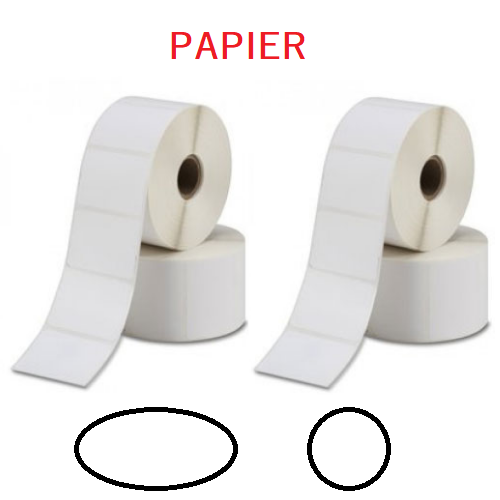 Papier Blanc Semi-Brillant - Etiquettes Rondes ou Ovales